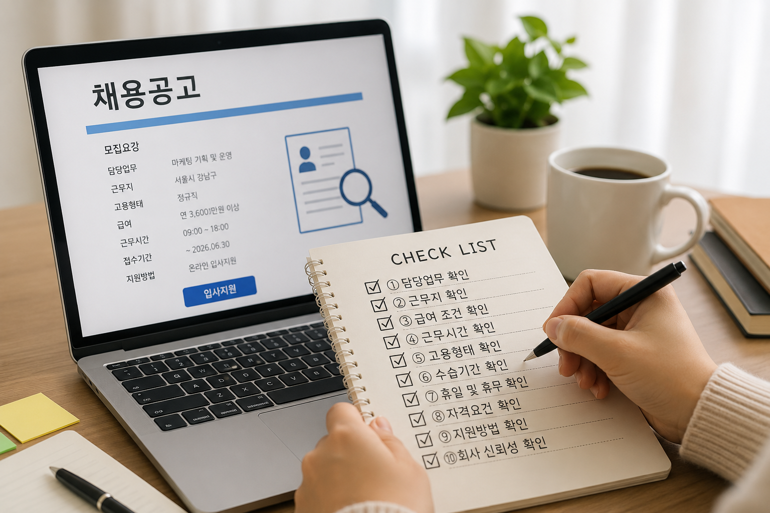 채용공고 지원 전 확인해야 할 체크리스트